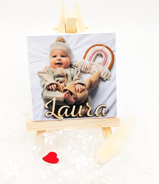 Cadre photo bébé personnalisé – Souvenir de naissance, baptême ou d'anniversaire.