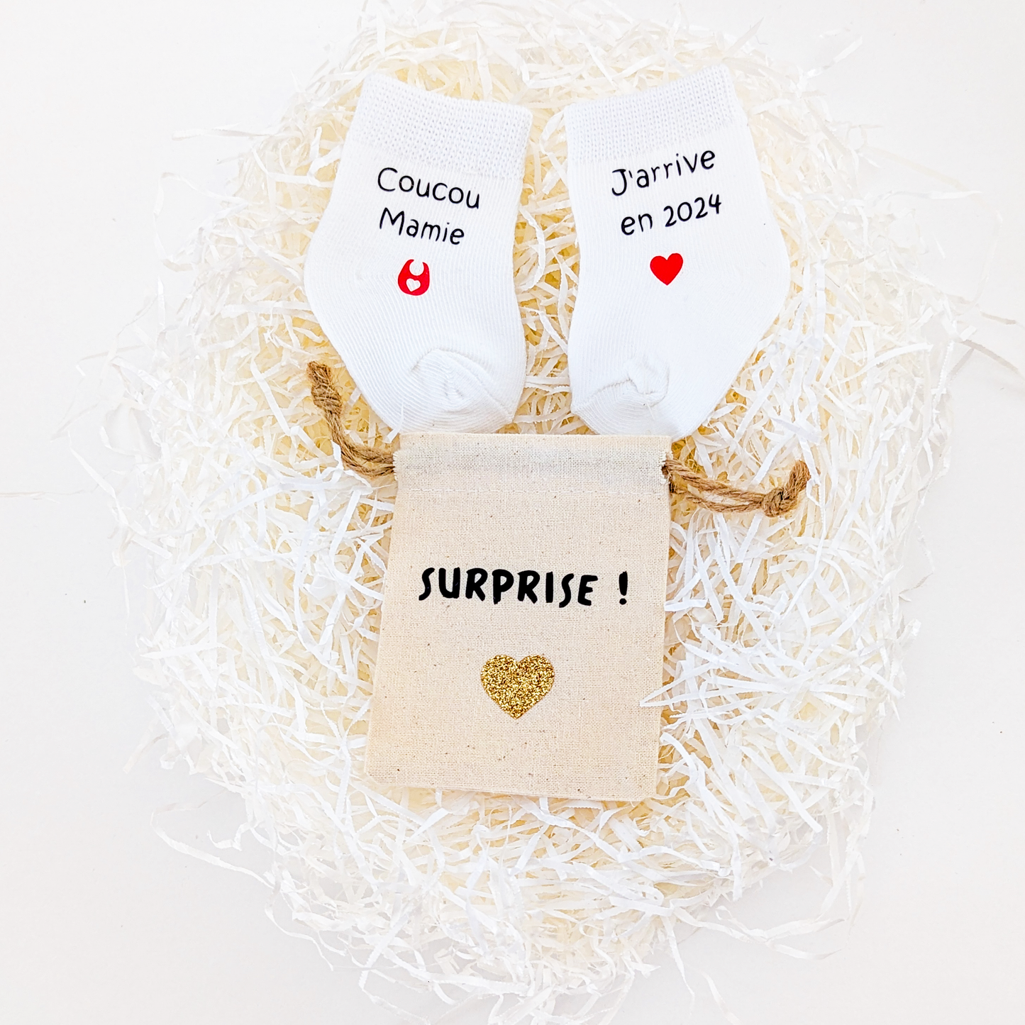 Chaussettes bébé personnalisées – Annonce grossesse originale