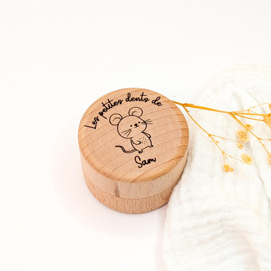 Boîte à Dents Personnalisée en Bois – Gravée, Cadeau Souvenir pour Enfant