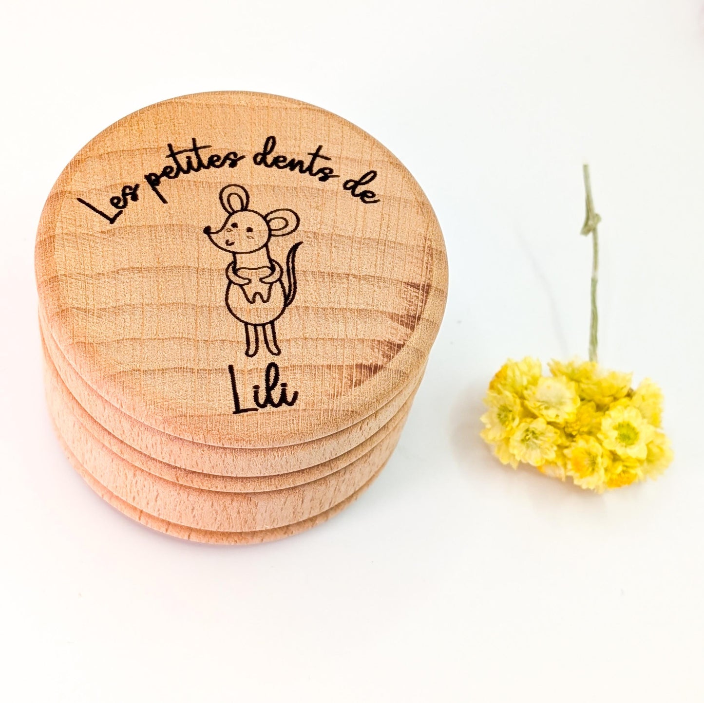 Boîte à dents pour enfant - personnalisée en bois gravé