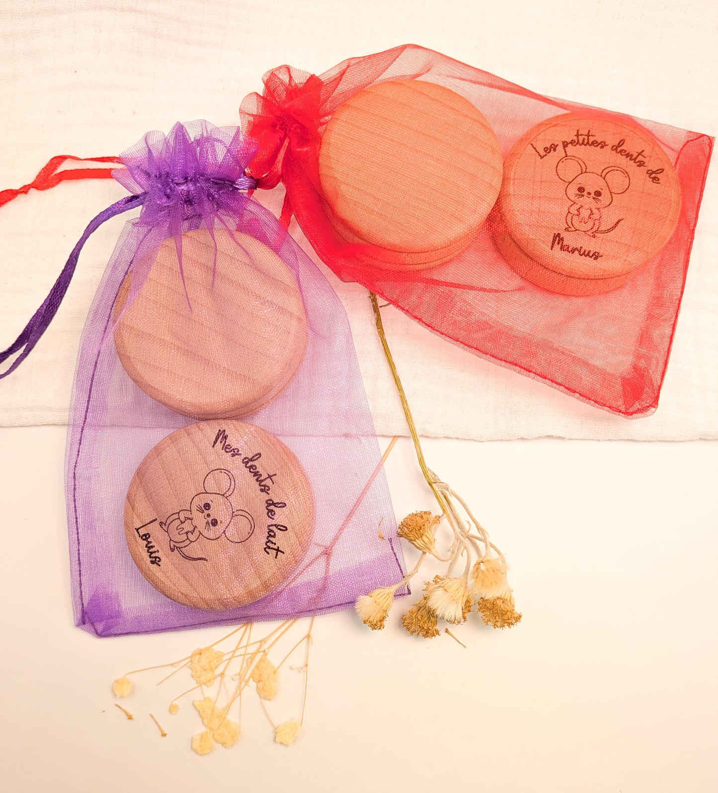 Boîte à dents pour enfant - personnalisée en bois gravé