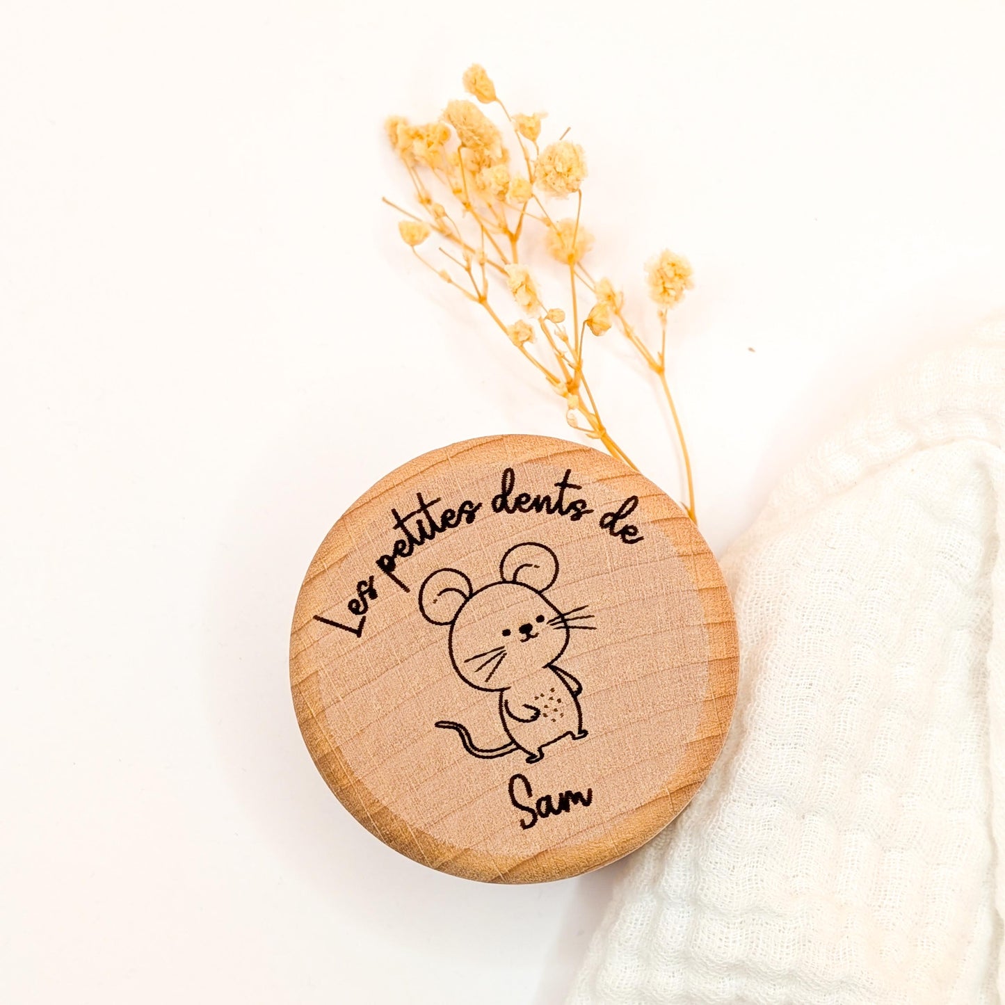 Boîte à Dents Personnalisée en Bois – Gravée, Cadeau Souvenir pour Enfant