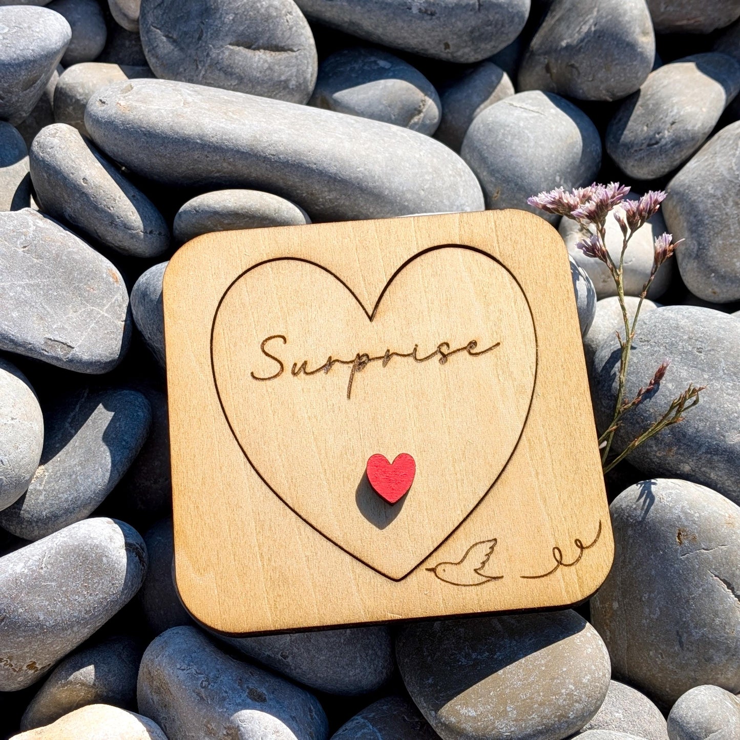 Carte Annonce Grossesse Personnalisée en Bois - boîte surprise personnalisable