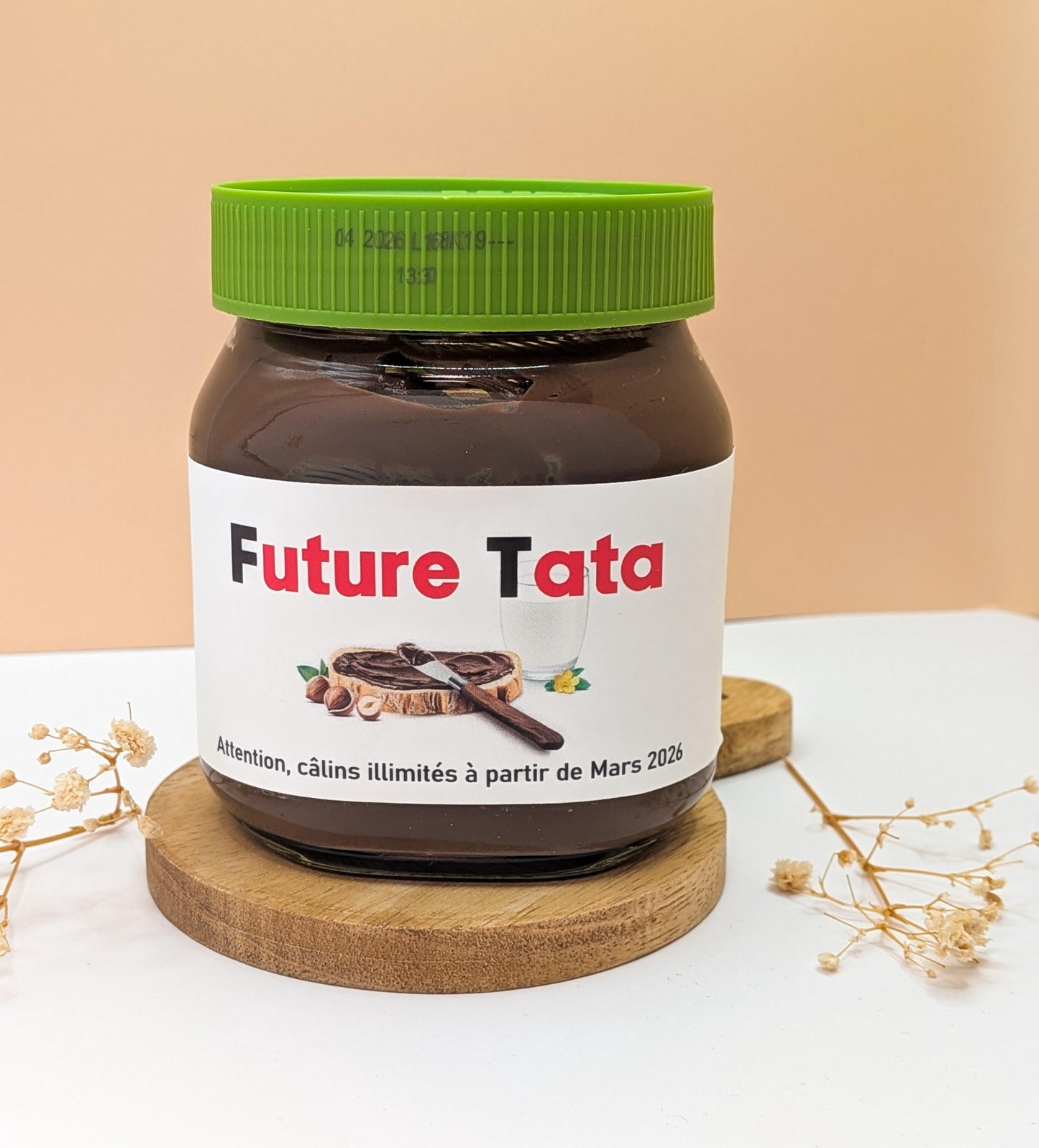 Étiquette Nutella personnalisée – annonce grossesse originale
