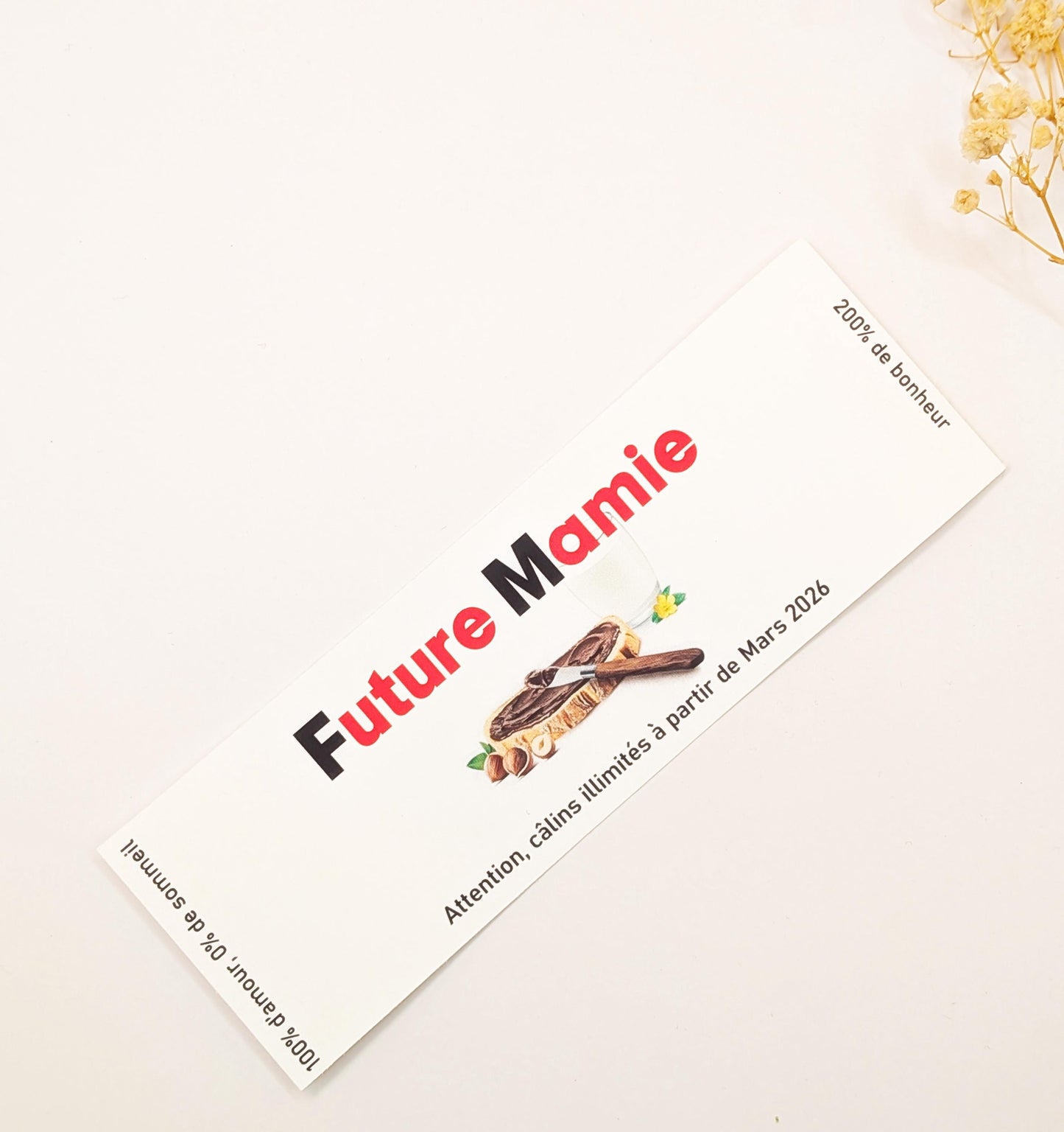 Étiquette Nutella personnalisée – annonce grossesse originale