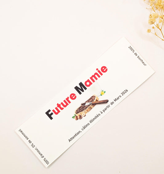 Étiquette Nutella personnalisée – annonce grossesse originale