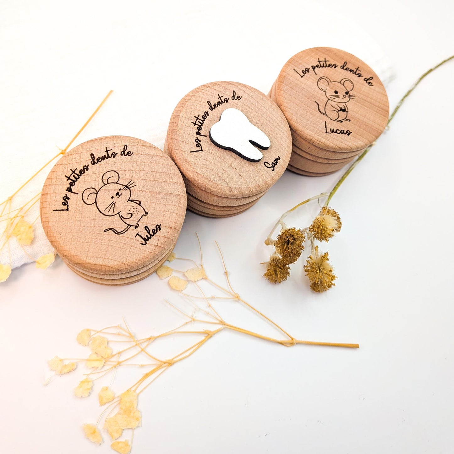 Boîte à dents pour enfant - personnalisée en bois gravé