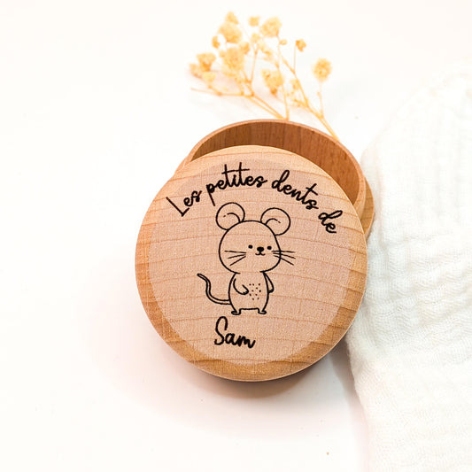 Boîte à Dents Personnalisée en Bois – Gravée, Cadeau Souvenir pour Enfant