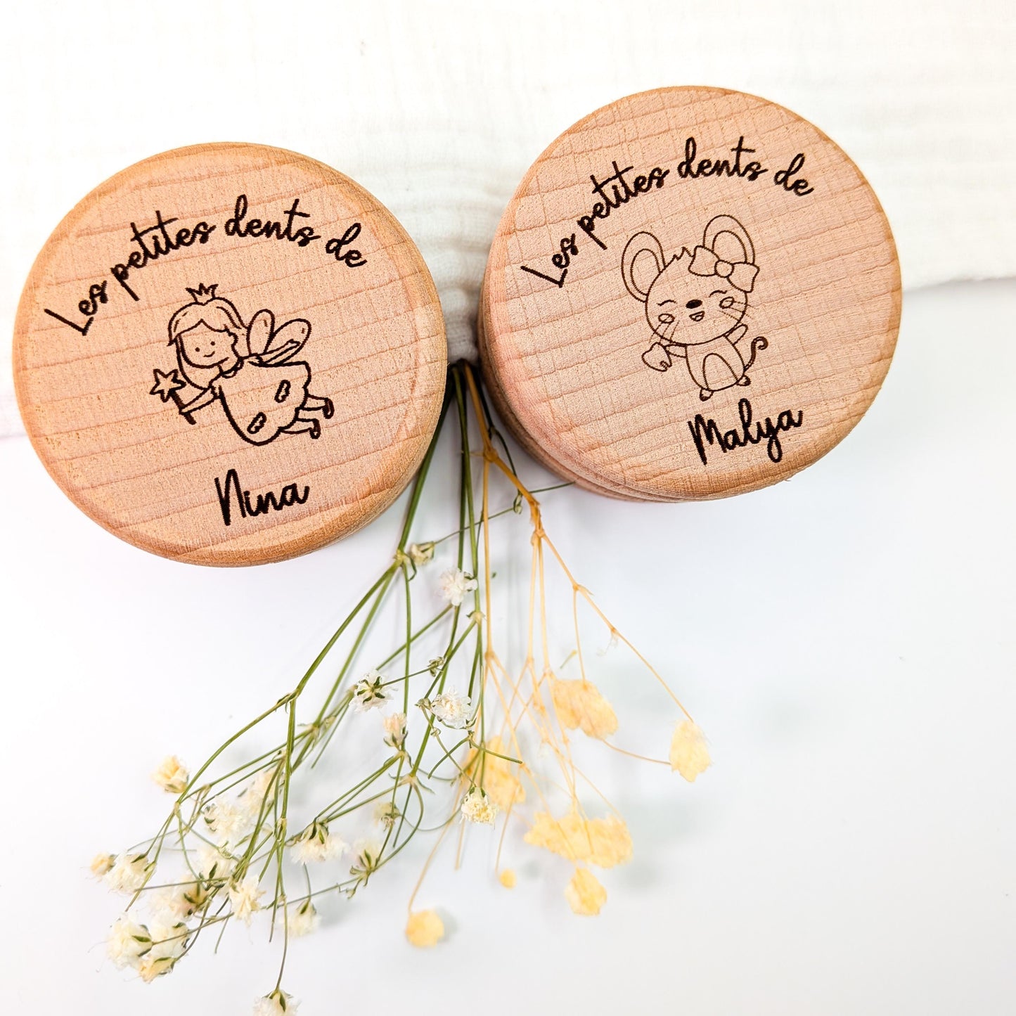 Boîte à dents pour enfant - personnalisée en bois gravé