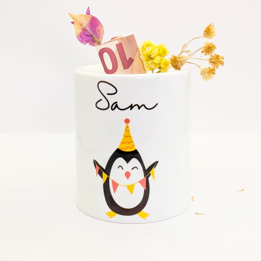 Tirelire Enfant Personnalisée en Céramique – Prénom & Plusieurs Dessins au Choix | Cadeau Unique Noël, Anniversaire, Rentrée