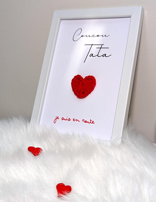 Tableau personnalisé annonce de grossesse- Carte pour annoncer la grossesse avec cœur