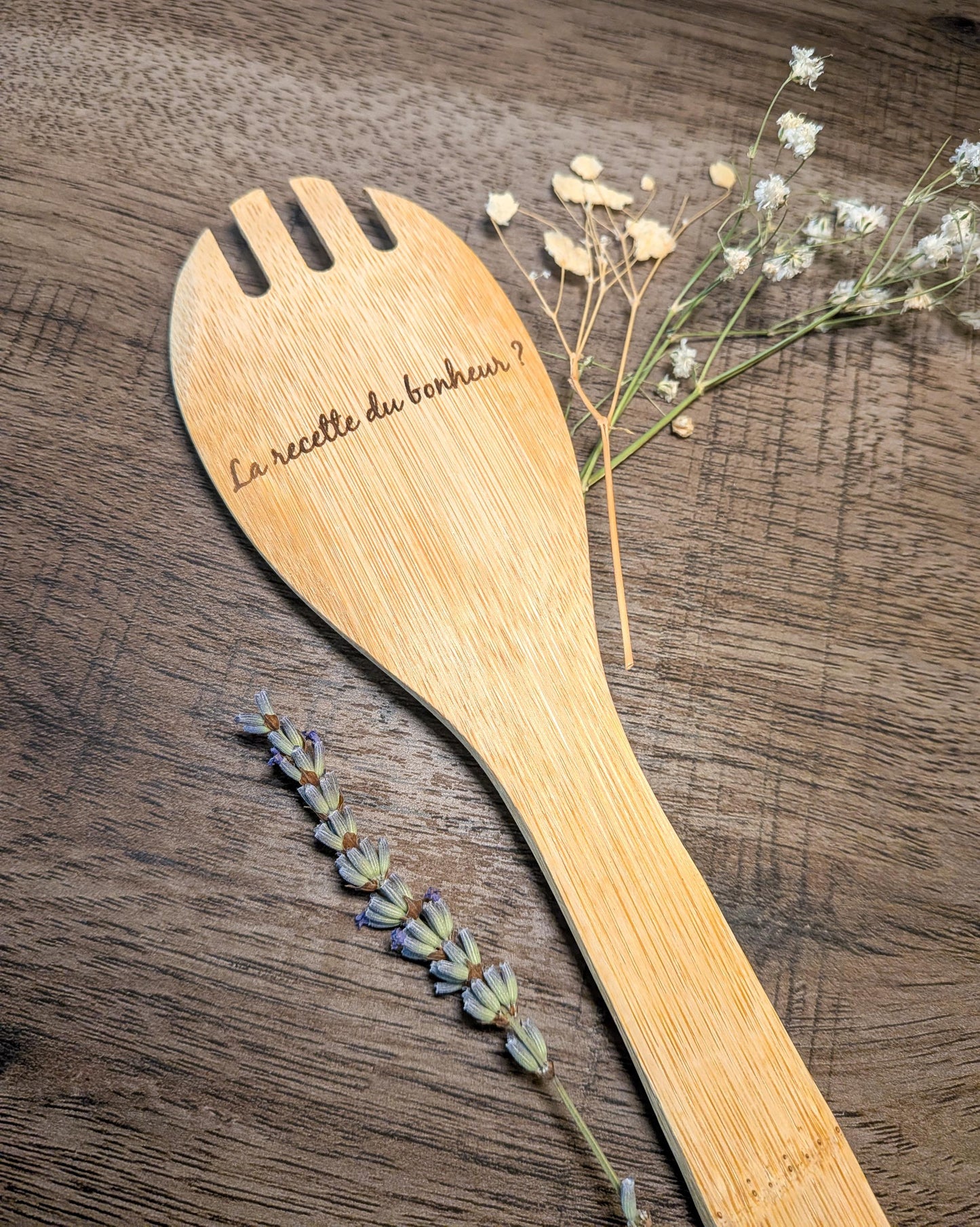 Ustensiles de cuisine personnalisés/ cadeau fêtes des mères, père, mamie et papi/ cuillère et spatule en bois gravées