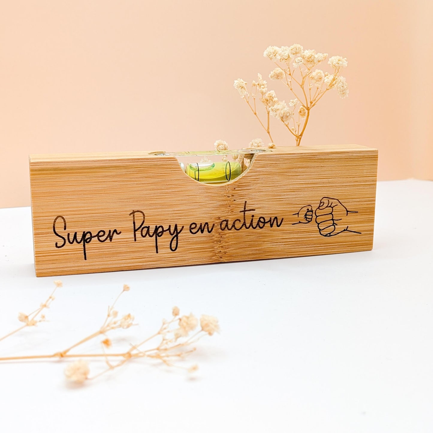 Niveau à Bulle Personnalisé avec Décapsuleur – Cadeau Original pour Papa, Papy, Parrain ou Fête des Pères