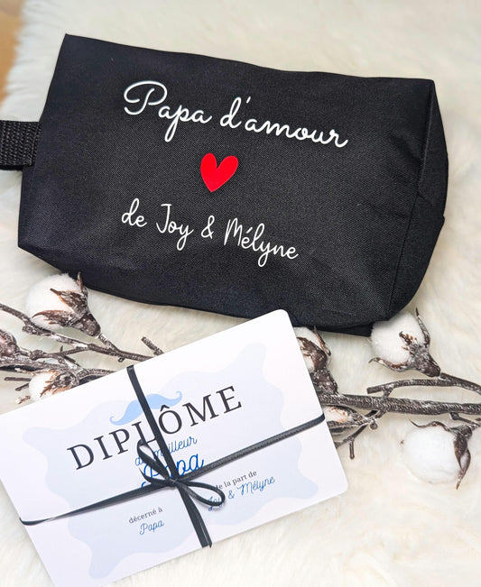 Trousse de toilette personnalisée- cadeau pour papa/papy
