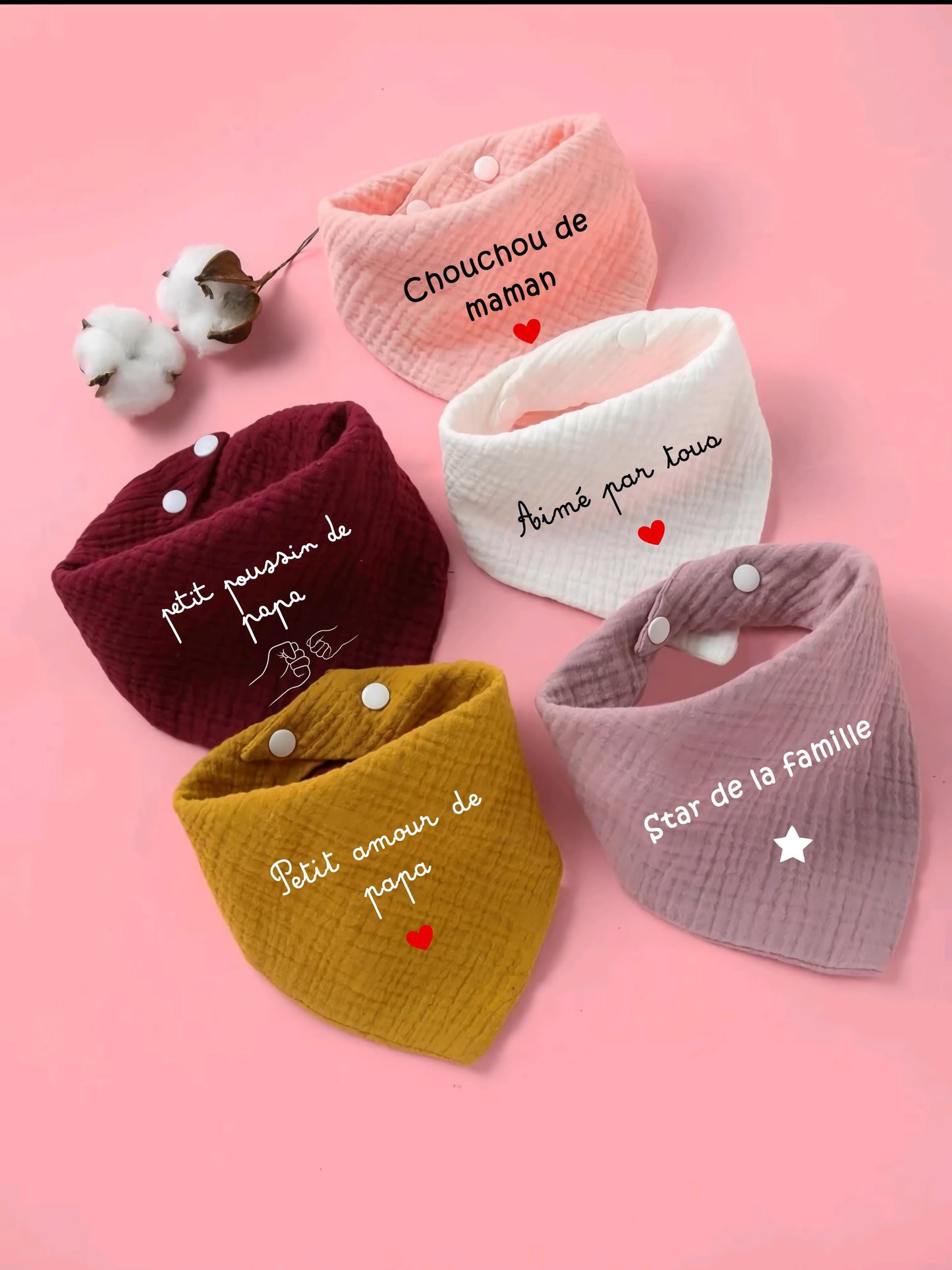 Bavoir à personnaliser pour bébé/ cadeau maman, papa,parrain et marraine.