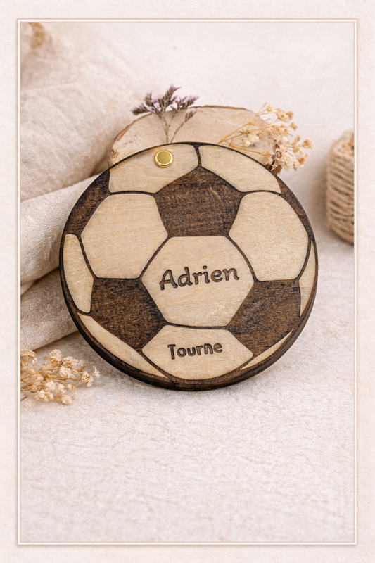 Annonce Grossesse Personnalisée – Grand Frère, Tonton, Parrain – Carte Football en Bois – Cadeau Annonce Bébé