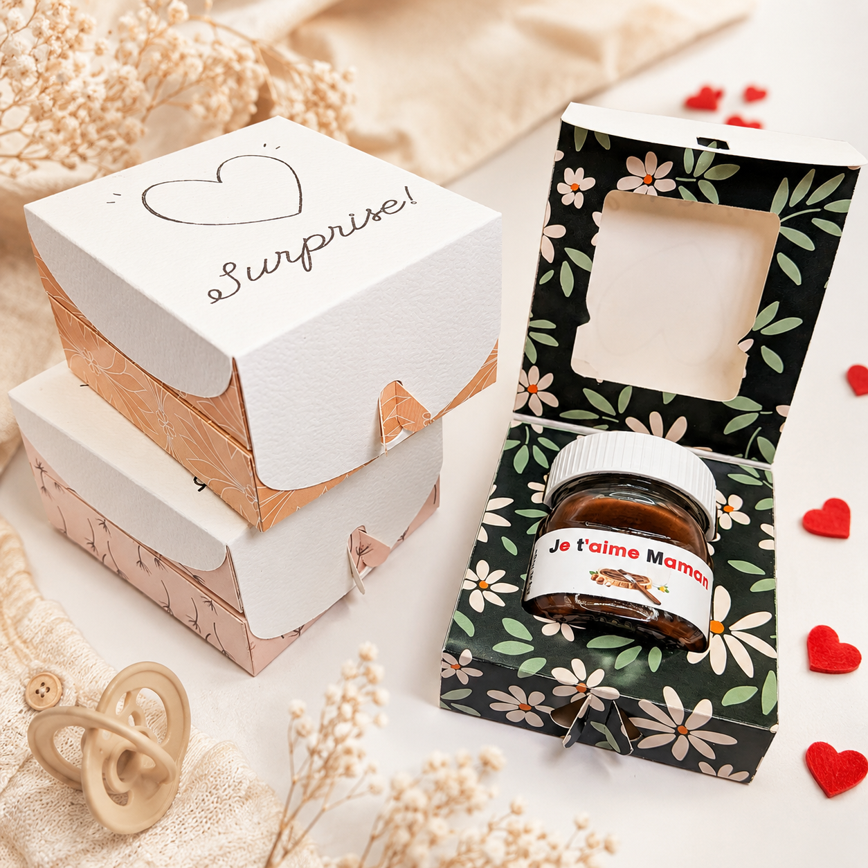 Pot de Nutella personnalisé : Cadeau fête des mères/Mamie/Papa/Papi